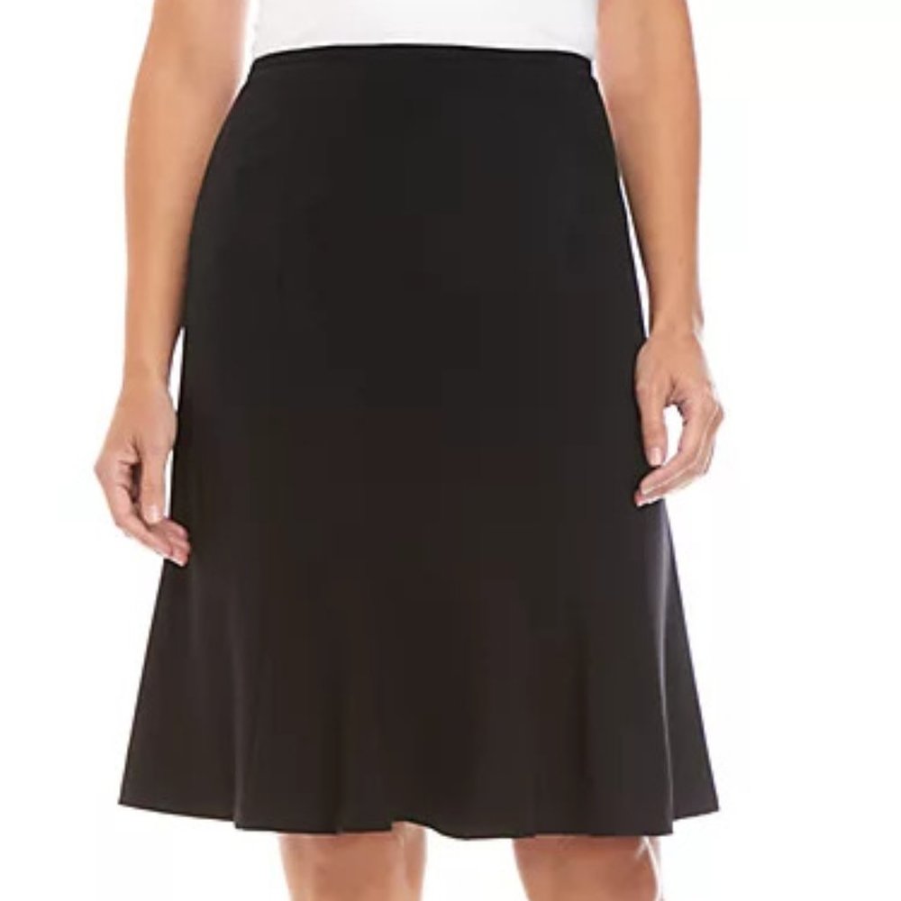 Nine West 9W Flared Hem Skirt black size 14 suit work office *NEW WITH TAGS NWT*